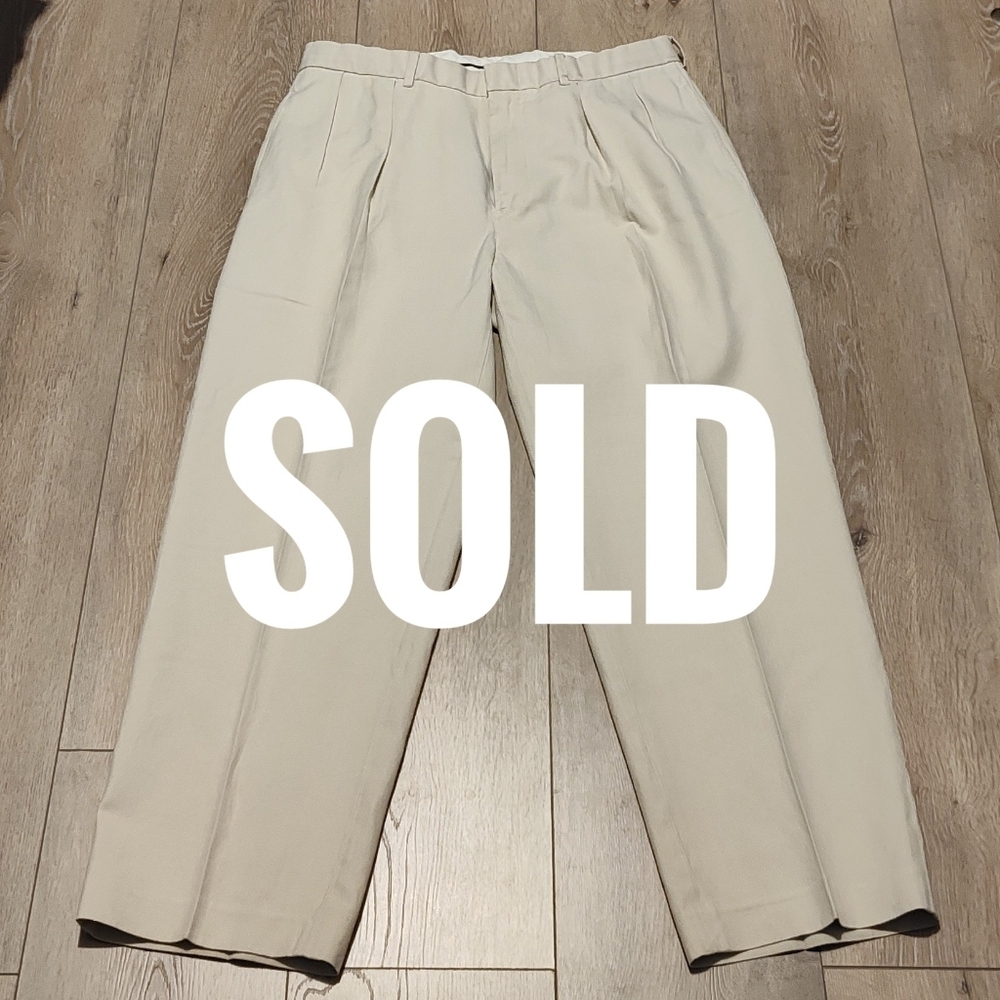 Polo Golf Ralph Lauren | Cream Silk-Blend Pleated Trousers